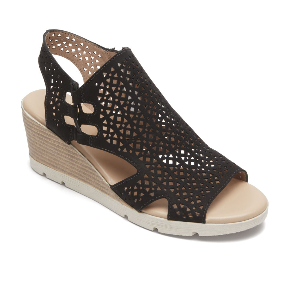 Sandalias Rockport Mujer Mexico - Hadley Bungee Negros - NFCDZ1302